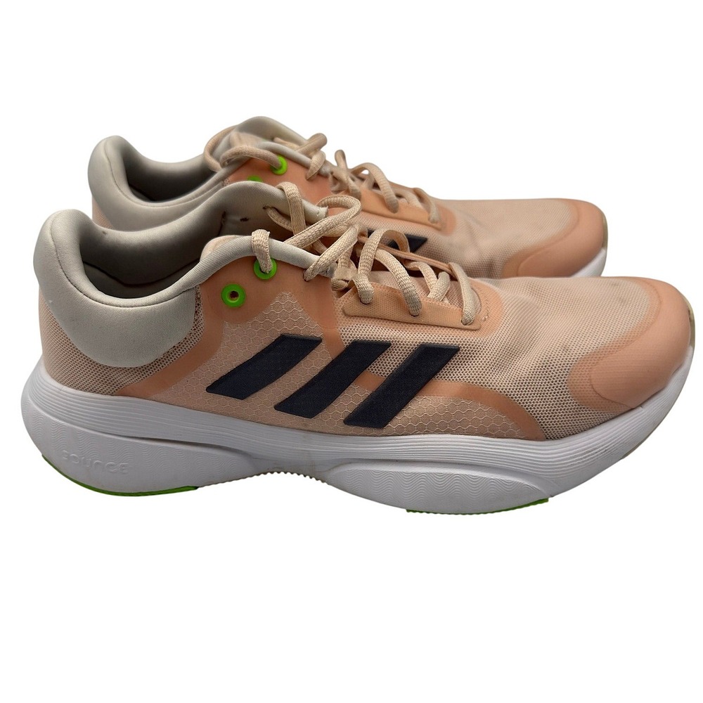 Adidas Bounce GX2006 Peach Pink Neon Green Running Shoes Womens Size 9